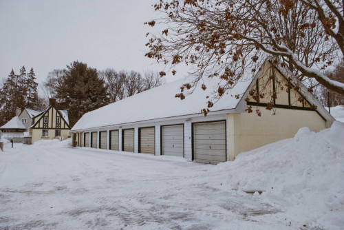 Garages behind the greenhouse (February 2015)